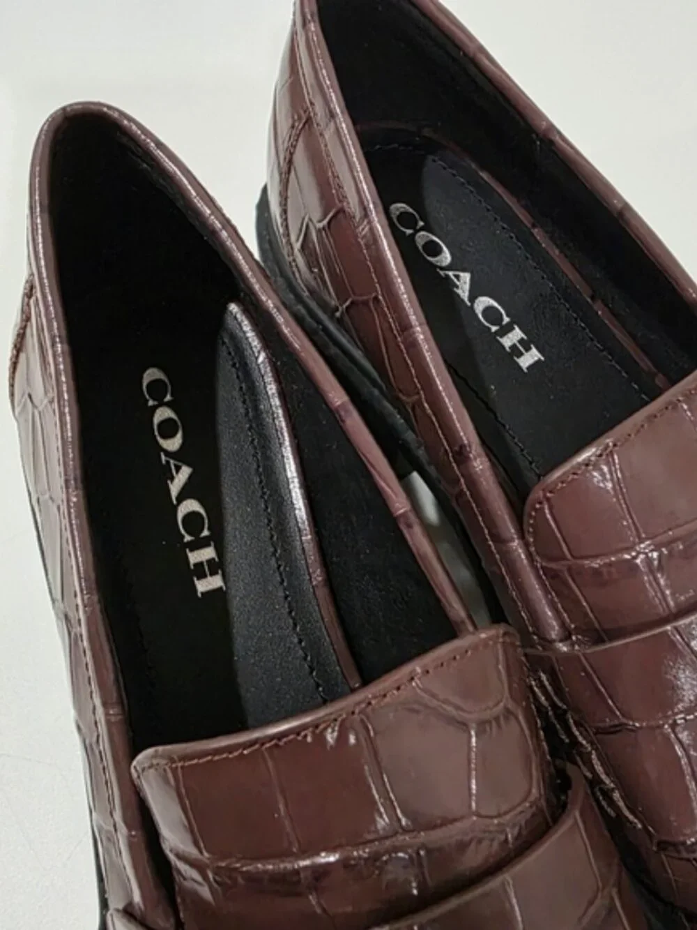 Coach Croc Brown Loafers